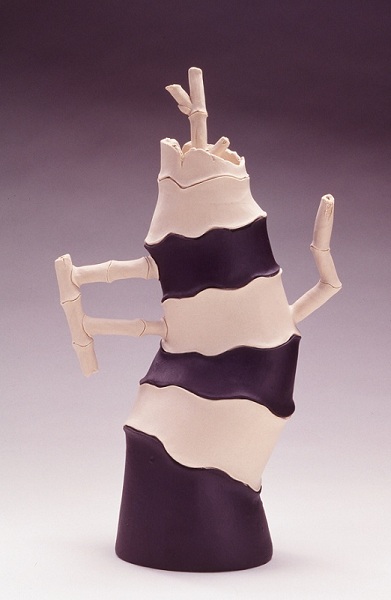 2000 Black and White Teapot (12''x7''x4'') Porcelain, Cassius Clay Black and White Teapot