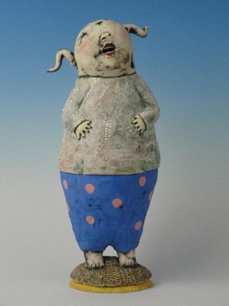 2012 Girl In The Pink Polka Dot Pants (15''x5''x5'') Porcelain Girl In The Pink Polka Dot Pants